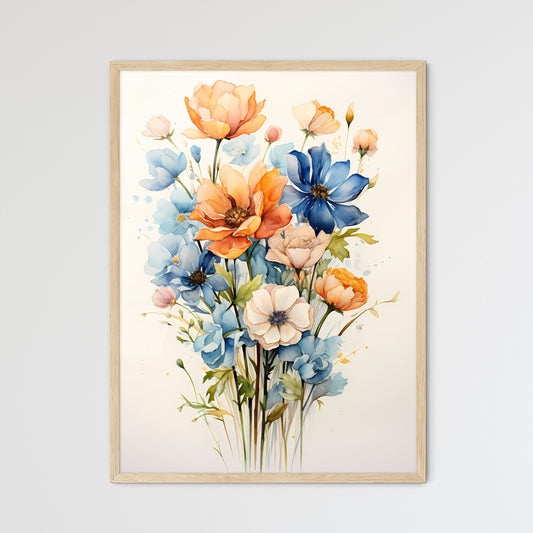 A Painting Of Flowers On A White Background Default Title