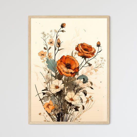 A Painting Of Flowers On A White Background Default Title
