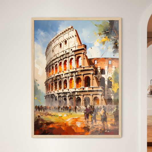 A Colosseum With People Walking In Front Of It Default Title