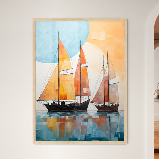 A Painting Of Sailboats On Water Default Title