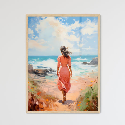 A Woman Walking On A Beach Default Title