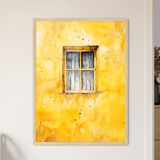 A Painting Of A Window On A Yellow Wall Default Title