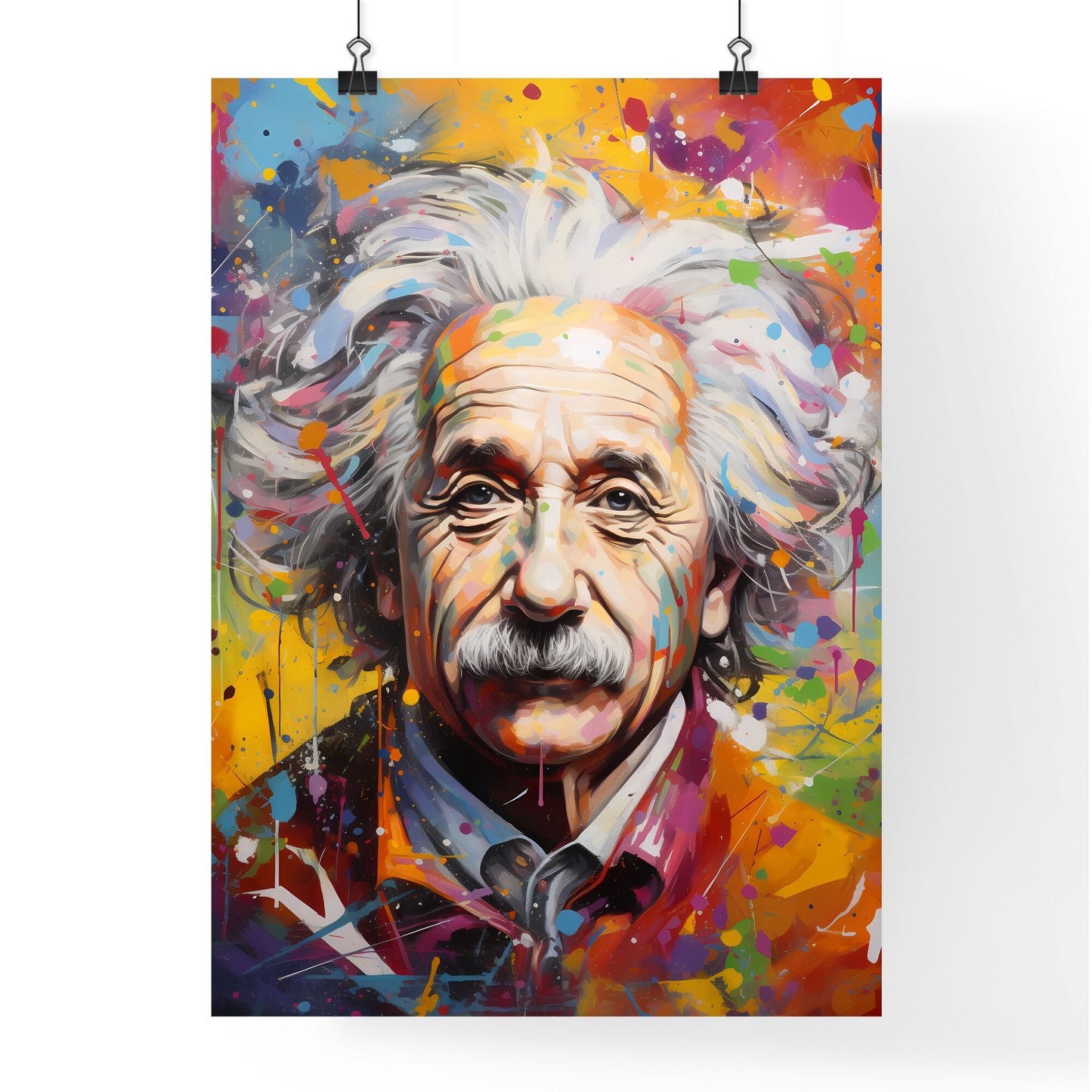 Albert Einstein - A Painting Of A Man With White Hair Default Title