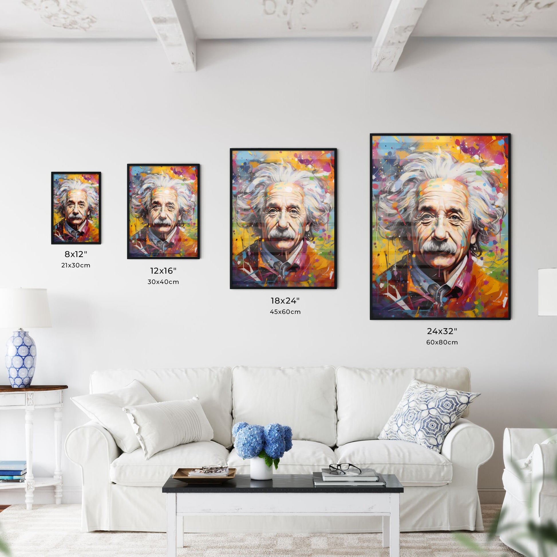 Albert Einstein - A Painting Of A Man With White Hair Default Title
