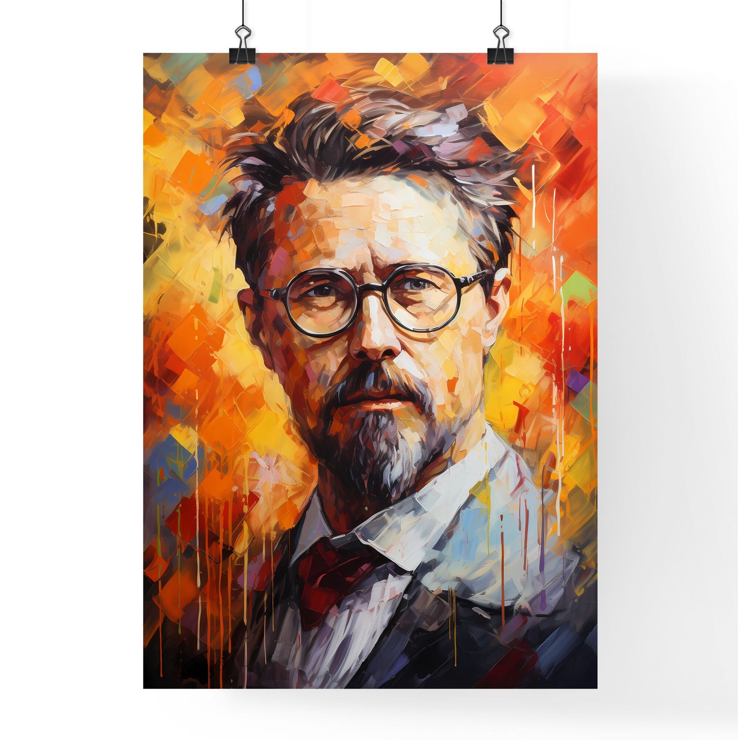 Anton Chekhov - A Painting Of A Man With Glasses Default Title