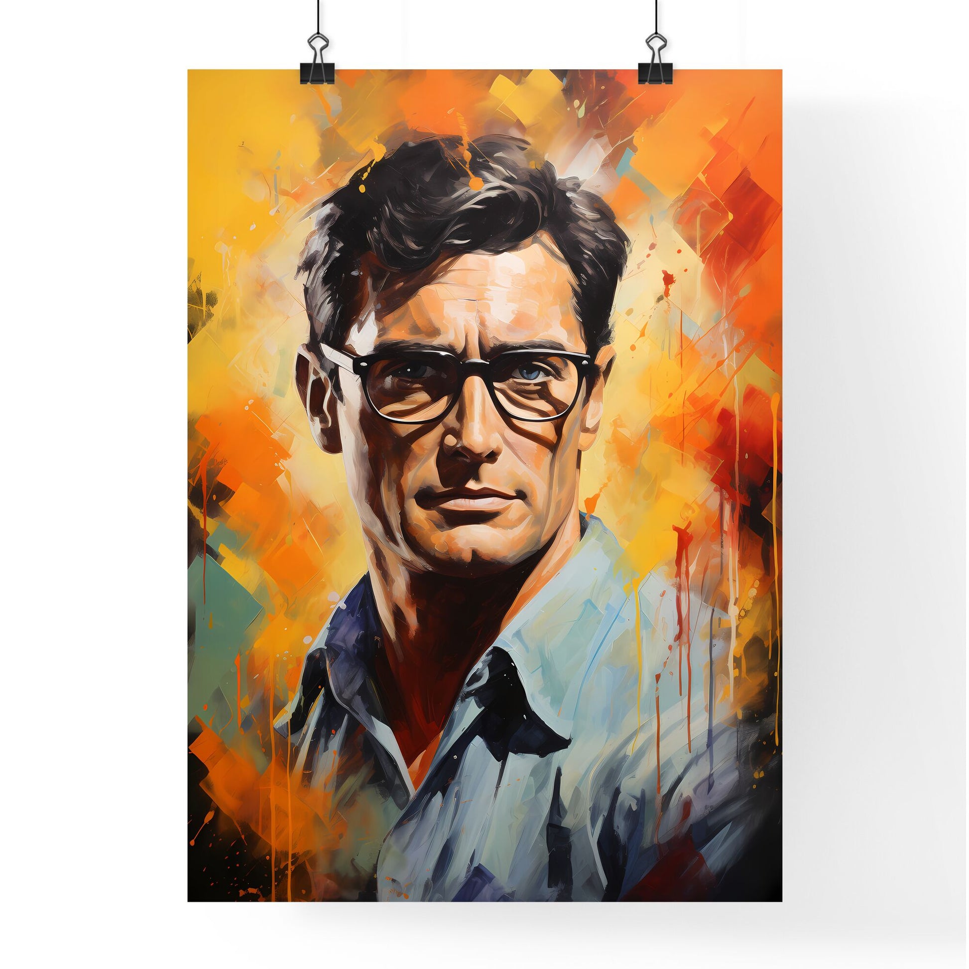 Atticus Finch Gregory Peck - A Painting Of A Man With Glasses Default Title