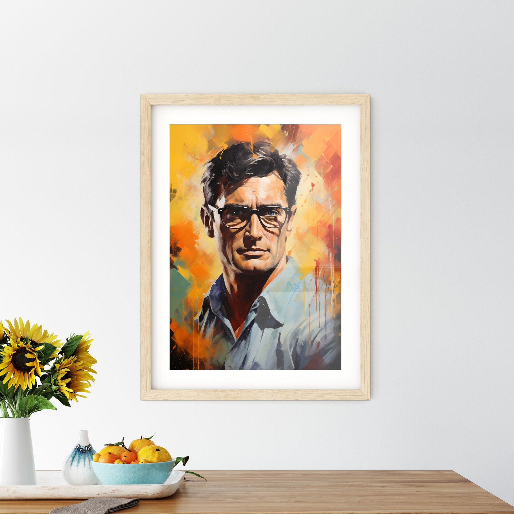 Atticus Finch Gregory Peck - A Painting Of A Man With Glasses Default Title