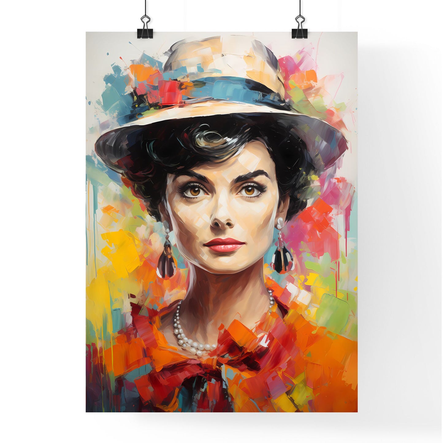 Coco Chanel - A Painting Of A Woman Wearing A Hat Default Title