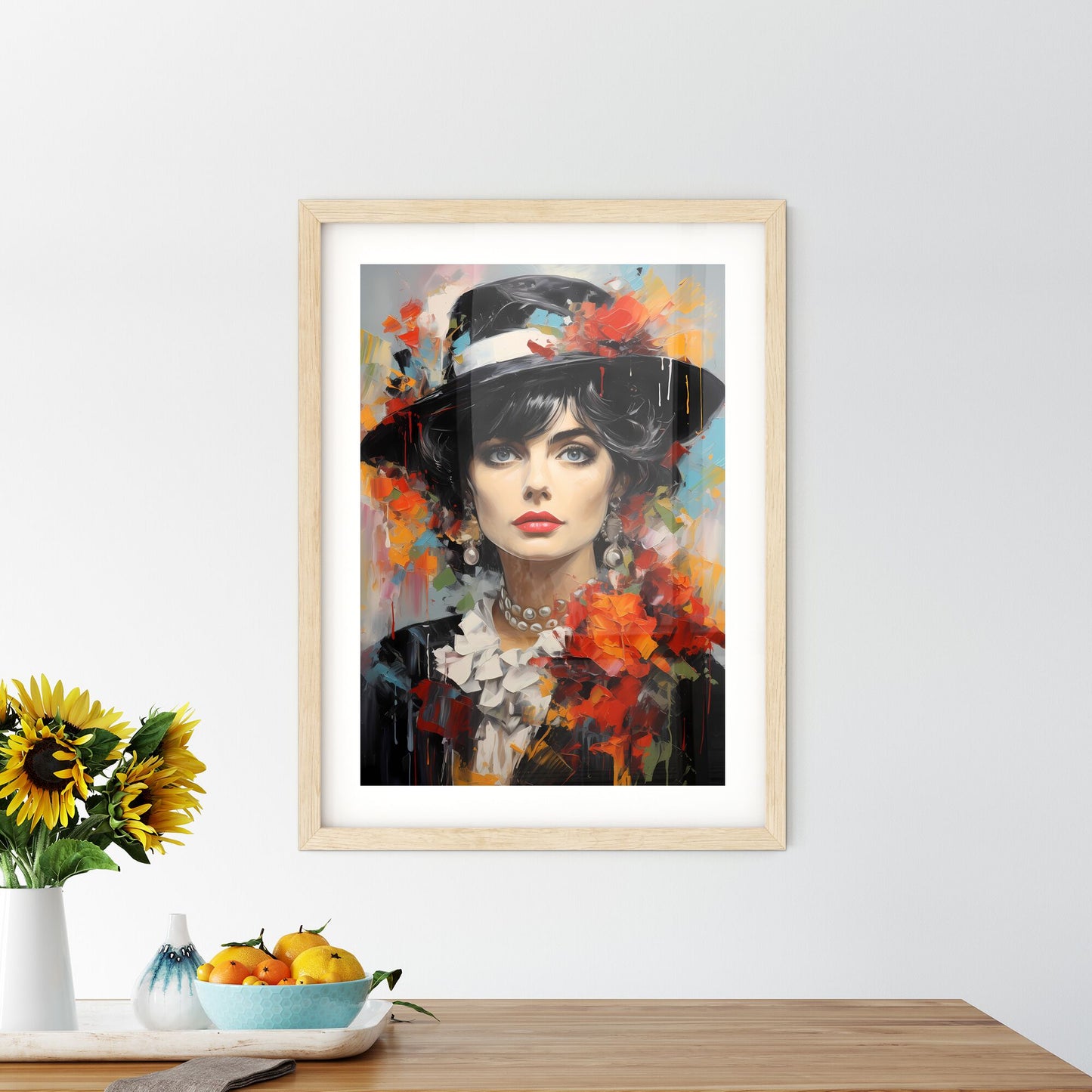 Coco Chanel - A Painting Of A Woman Wearing A Hat And Necklace Default Title