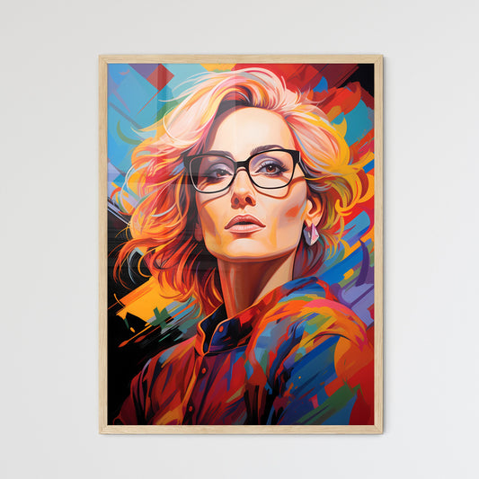 Erin Brockovich - A Woman With Glasses And A Colorful Background Default Title