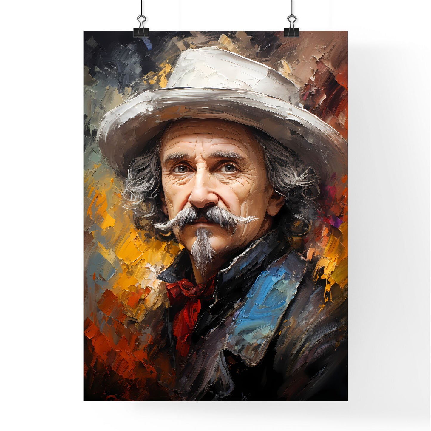 Rembrandt - A Painting Of A Man With A Mustache And A Hat Default Title