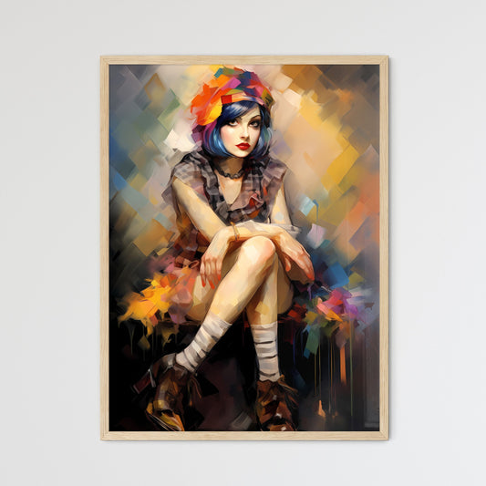1920's Flapper With Fishnet Stockings And Cigaratte - A Woman Sitting On A Chair Default Title