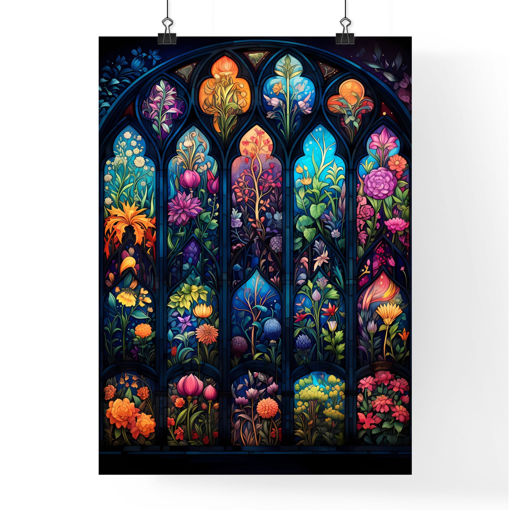 32 Multicolored Tradition Windows From Russian Town - A Stained Glass Window With Flowers Default Title