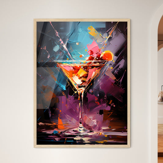 A Cosmopolitan Or Informally A Cosmo Cocktail - A Colorful Painting Of A Martini Glass Default Title