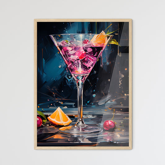 A Cosmopolitan Or Informally A Cosmo Cocktail - A Glass With A Drink And Fruit Default Title