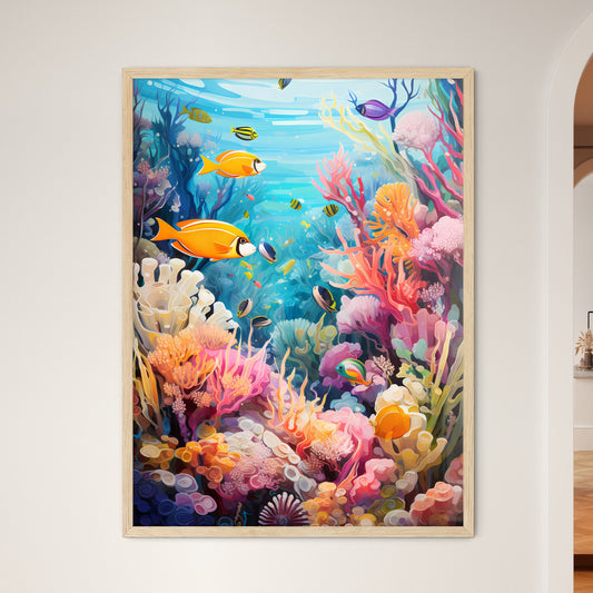 Colourful Coral Reef Deep Underwater - A Colorful Underwater Scene With Fish And Corals Default Title