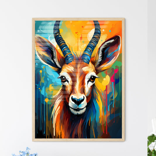 Endangered Bontebok Antelope - A Painting Of An Animal With Colorful Spots Default Title