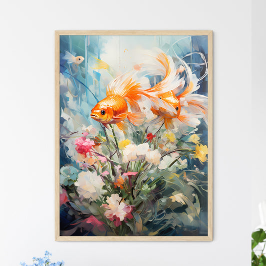 Fish In Aquarium - Two Goldfish In A Bouquet Of Flowers Default Title