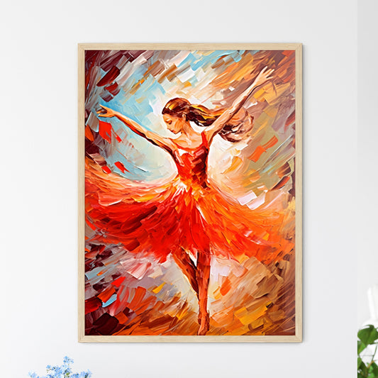 Hand Drawing Picture With Red Ballet Dancer - A Painting Of A Woman Dancing Default Title
