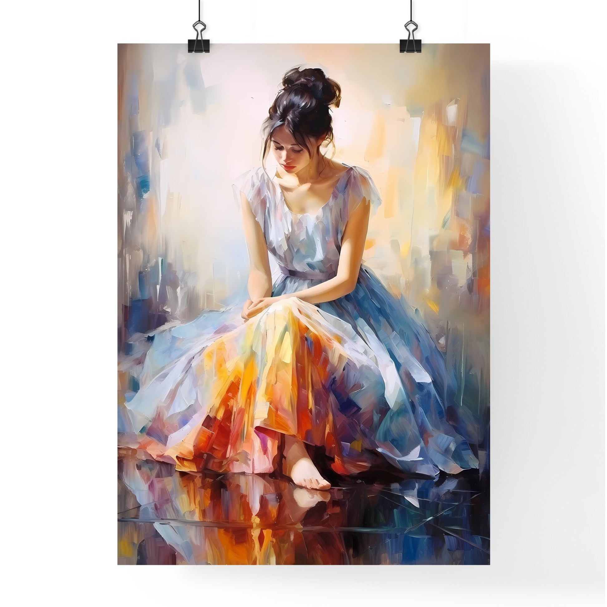 The Ballerina Sitting Near A Mirror - A Painting Of A Woman In A Dress Default Title
