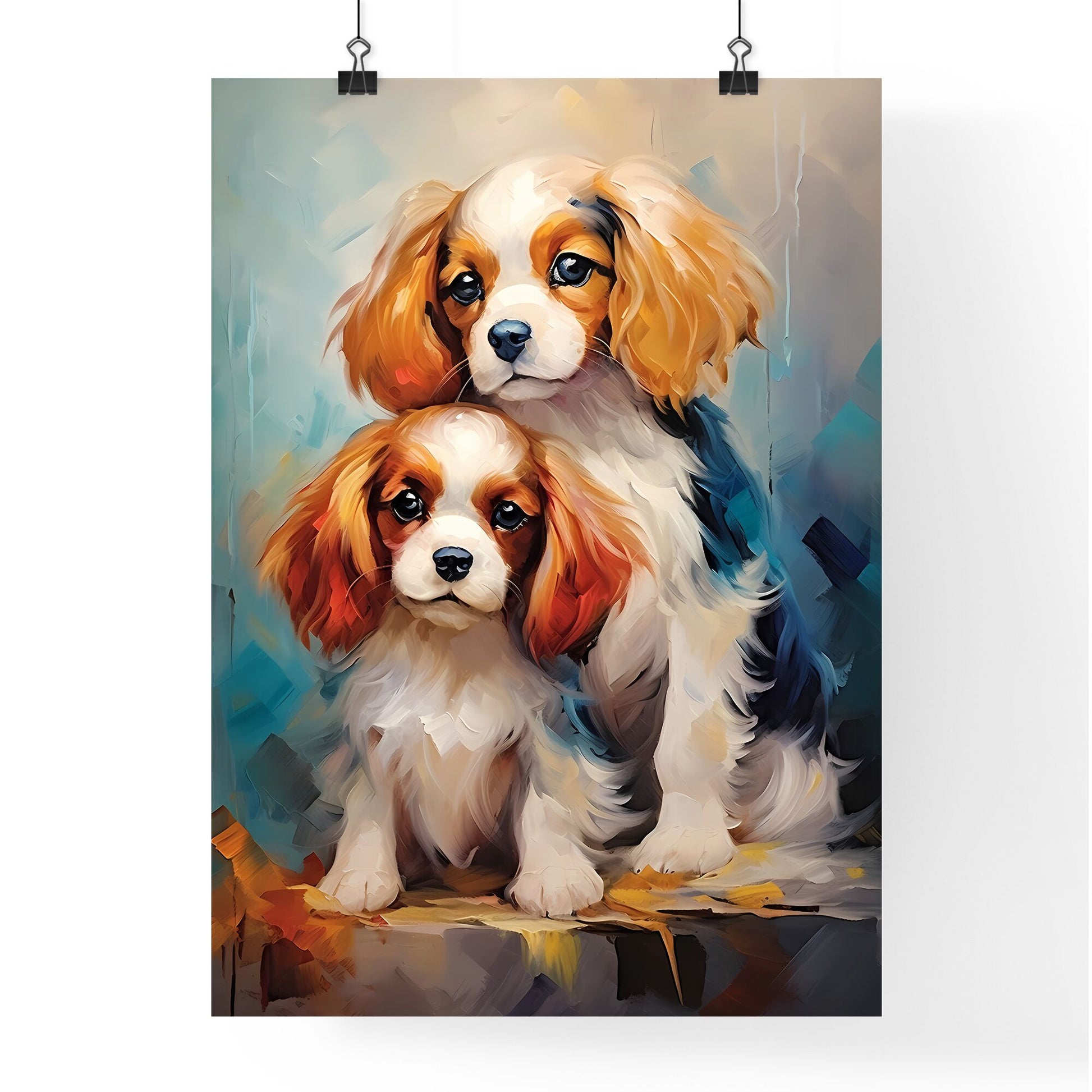 Two Cavalier King Charles Spaniel Puppies - A Painting Of Two Dogs Default Title
