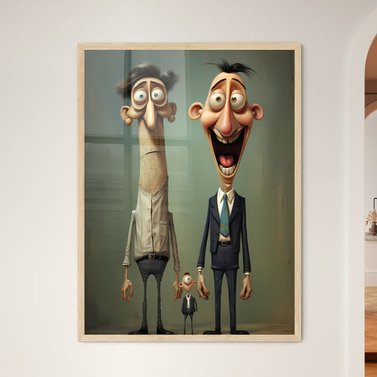 Two Businessman Very Tall - Cartoon Characters Of Men And A Child Default Title