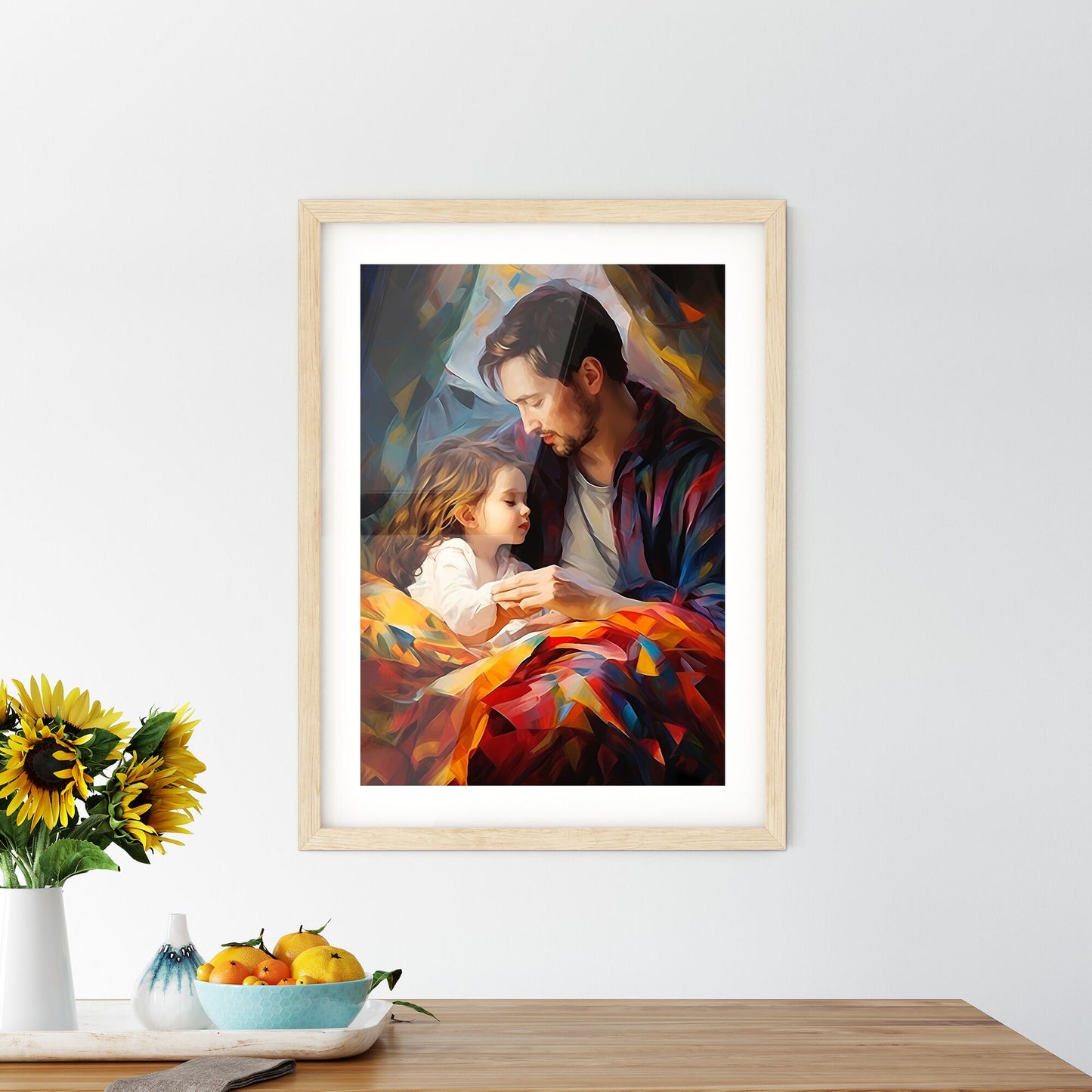 Happy Family. Mother And Baby Playing Under Blanket - A Man And Child Sitting In A Blanket Default Title