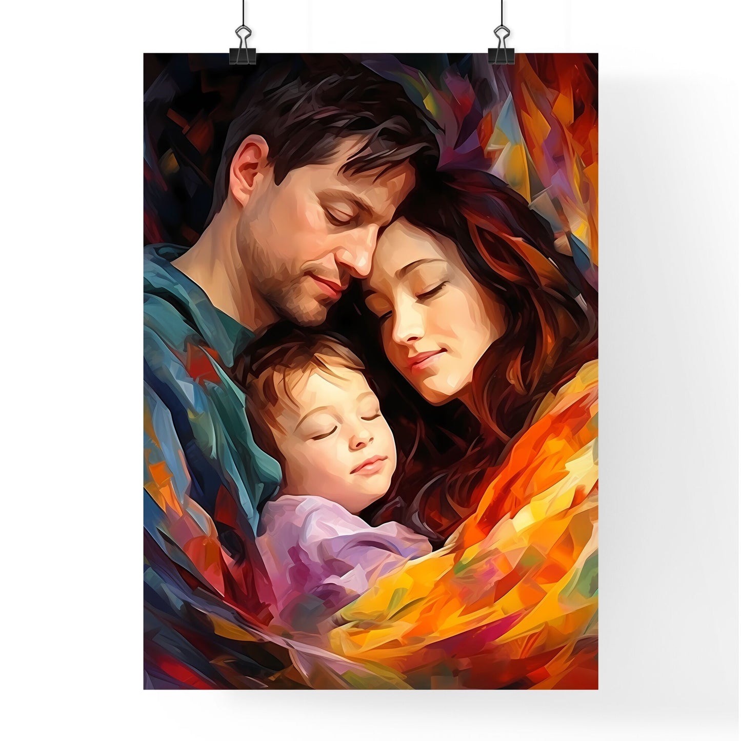 Happy Family. Mother And Baby Playing Under Blanket - A Man And Woman With A Baby Default Title