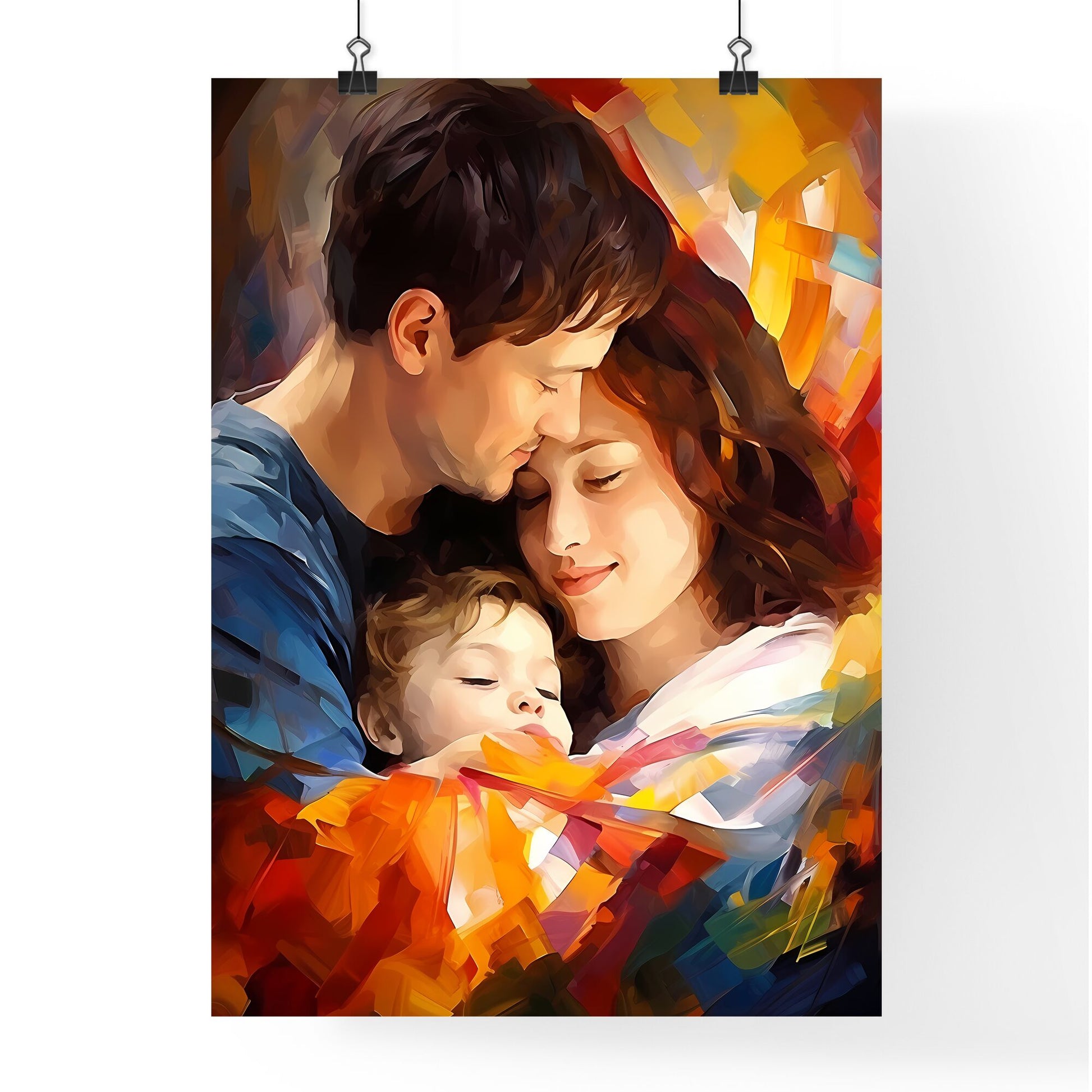 Happy Family. Mother And Baby Playing Under Blanket - A Man And Woman Holding A Baby Default Title
