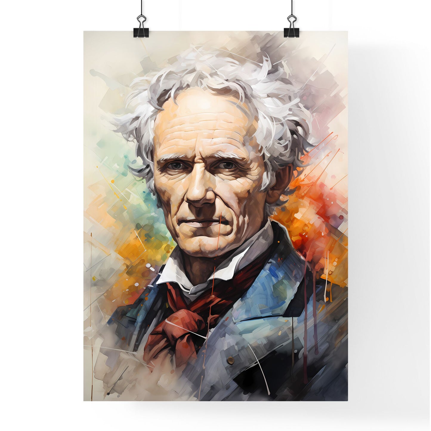 Arthur Schopenhauer German Philosopher - A Painting Of A Man Default Title