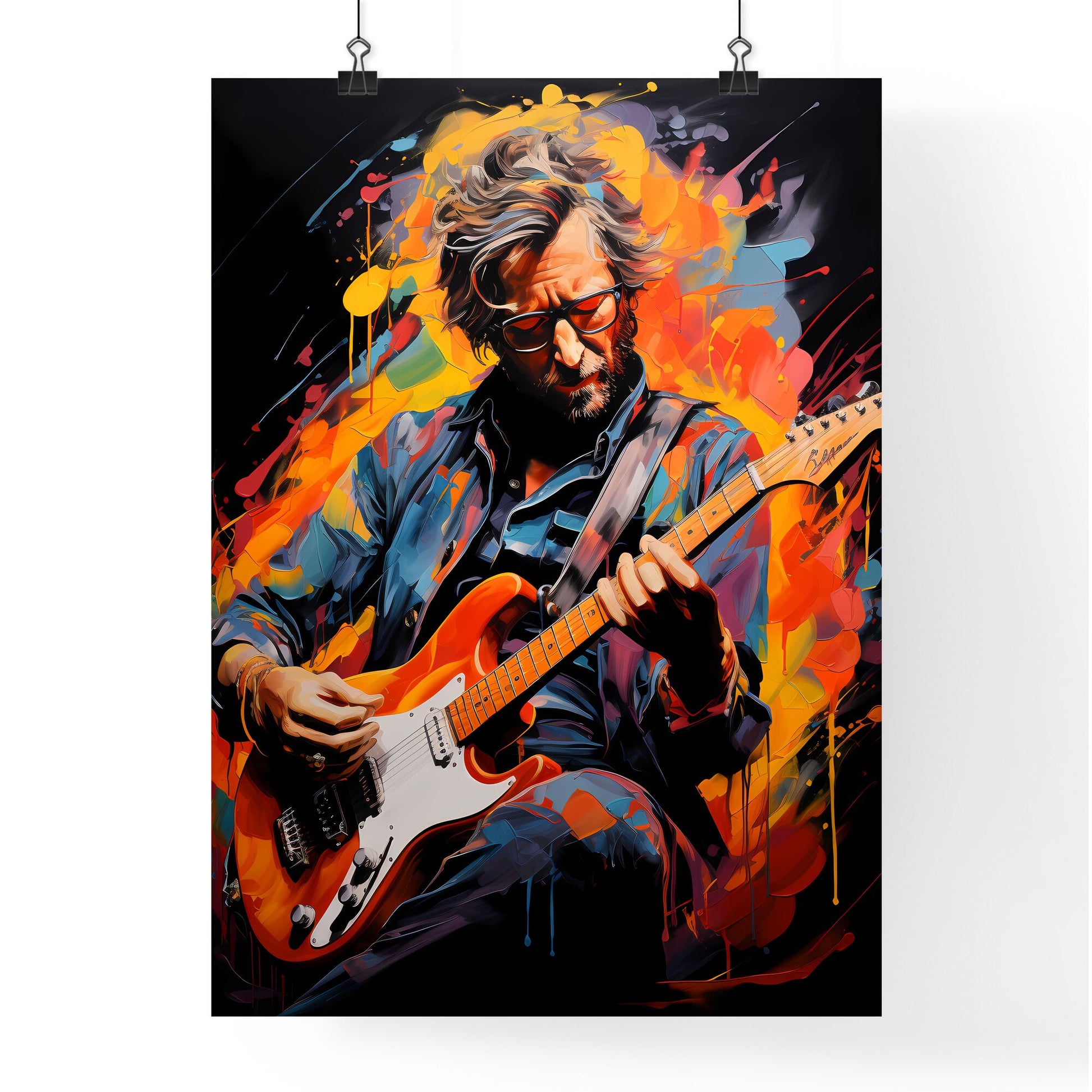 Eric Patrick Clapton English Rock And Blues Guitarist - A Man Playing A Guitar Default Title