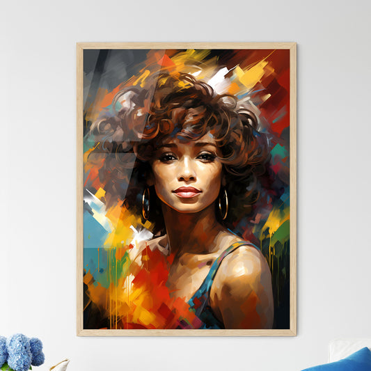 Whitney Houston United States - A Woman With Curly Hair And Colorful Background Default Title