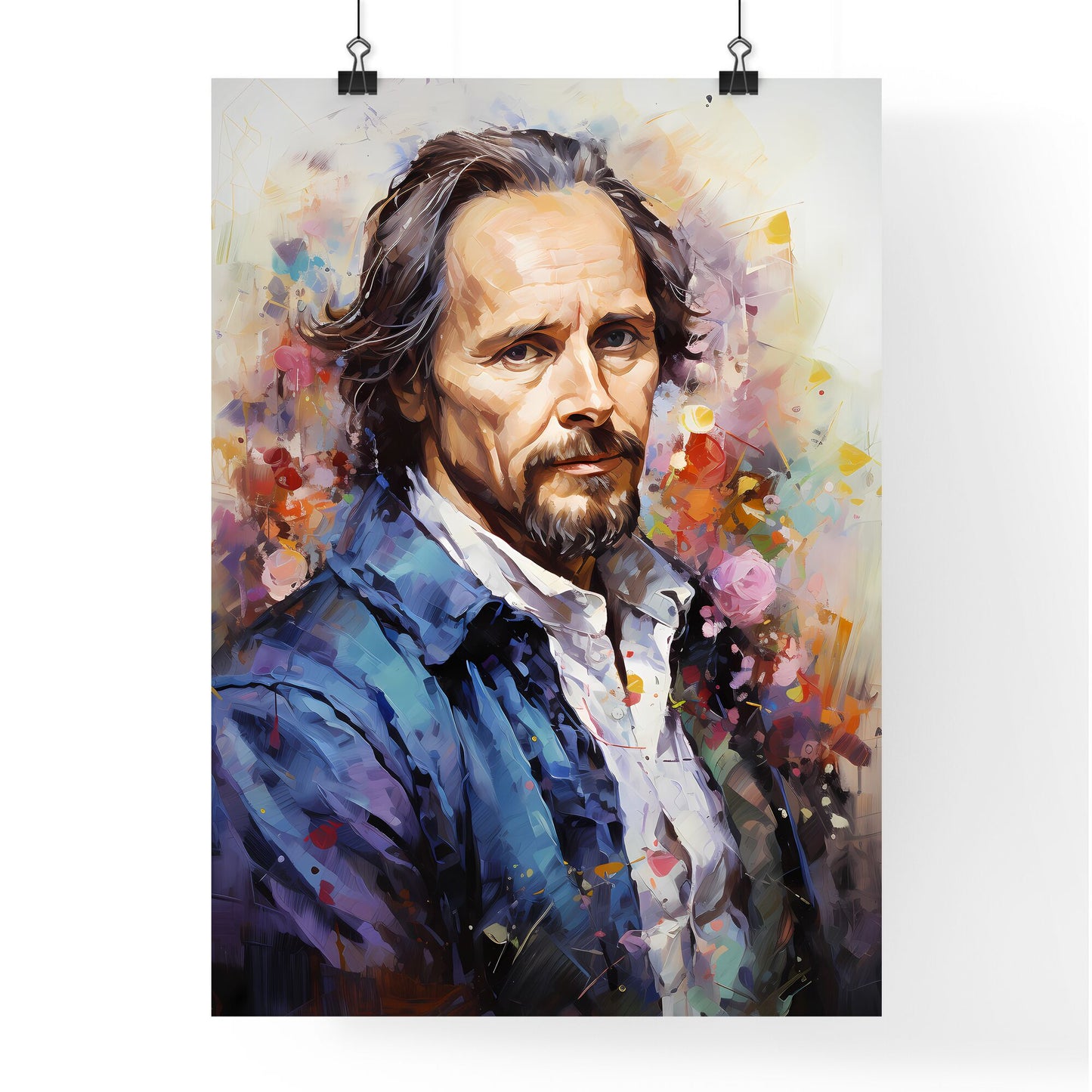 William Shakespeare English Poet Playwright And Actor - A Painting Of A Man With A Beard Default Title