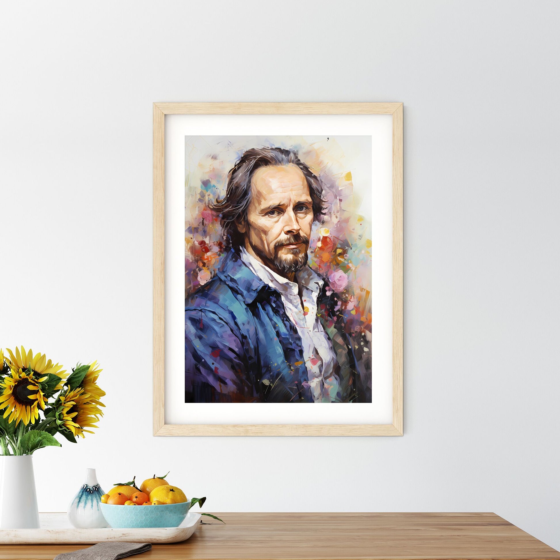 William Shakespeare English Poet Playwright And Actor - A Painting Of A Man With A Beard Default Title