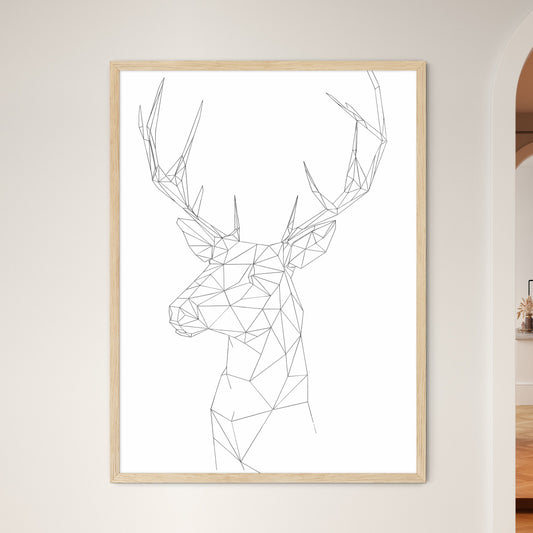 Low Poly Deer Logo Woodcut Print Minimal Art - A Low Poly Deer Head Default Title