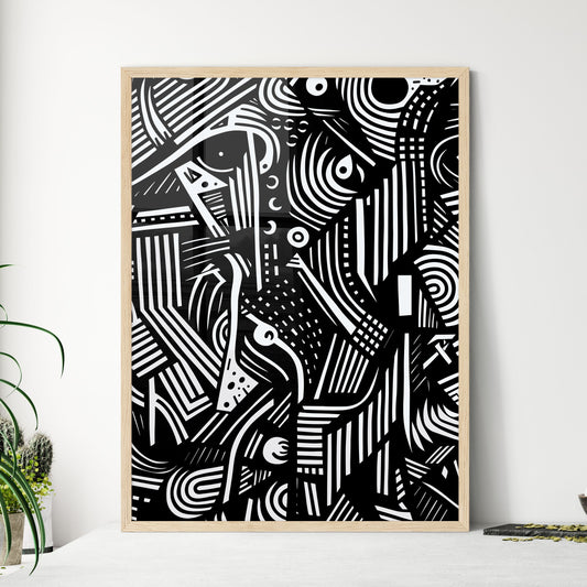 Abstract Lines And Shapes - A Black And White Pattern Default Title