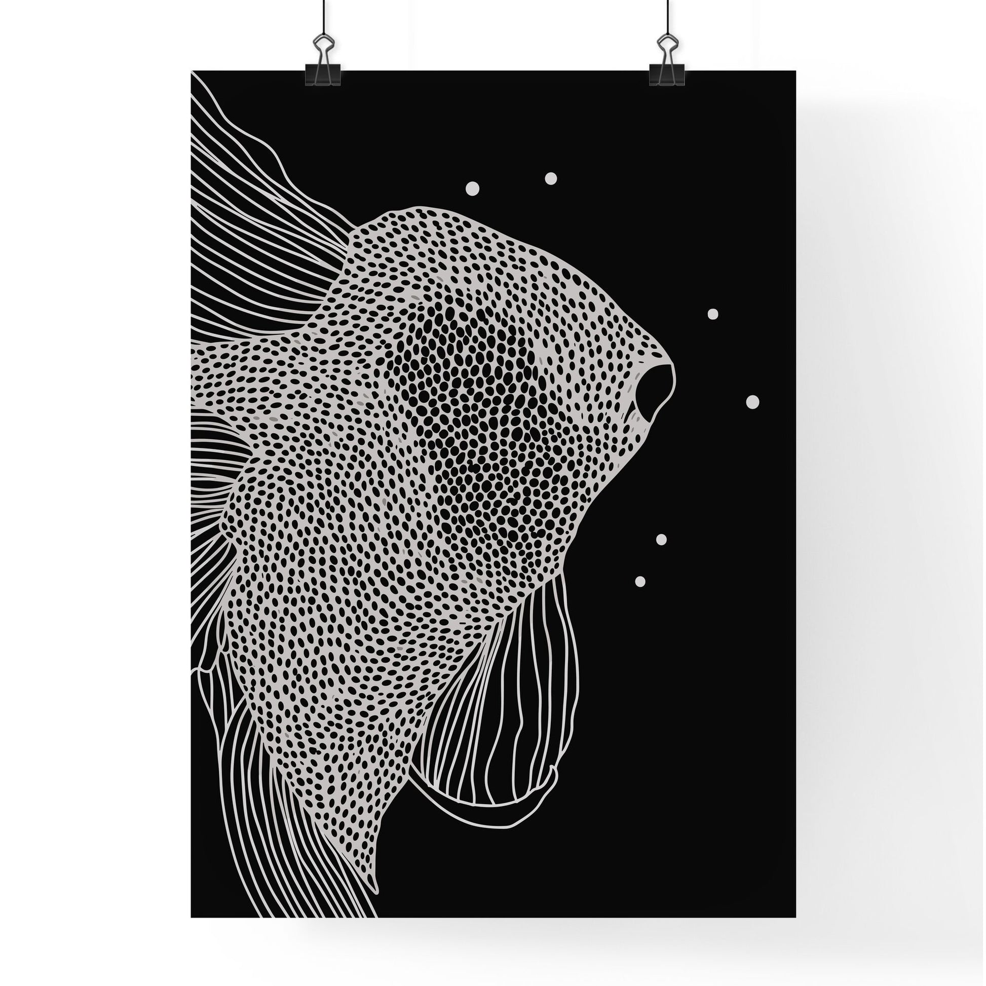Floating Fish - A Fish With A Black Background Default Title