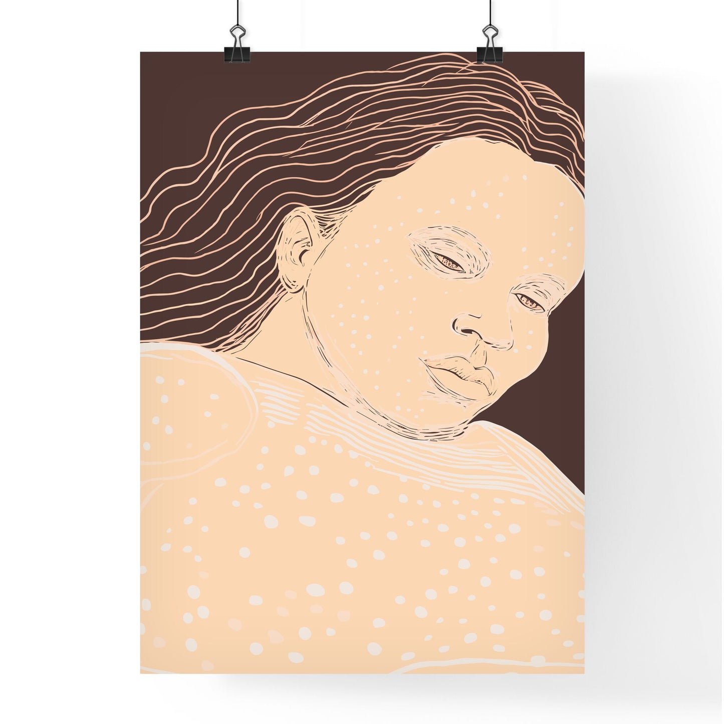 Pregnant Woman - A Drawing Of A Woman With Long Hair Default Title