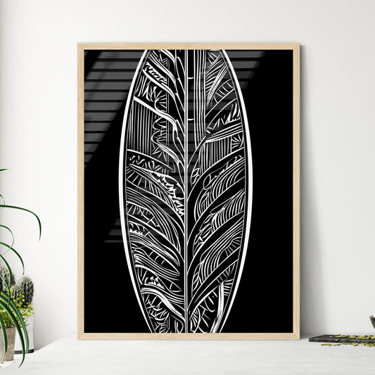 Surfboard Poster - A Black And White Drawing Of A Surfboard Default Title