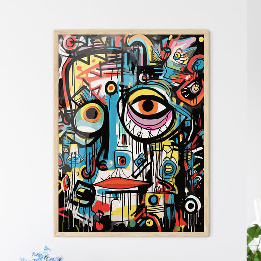 Zen Feeling Art Print - A Painting Of A Face With Colorful Art Default Title