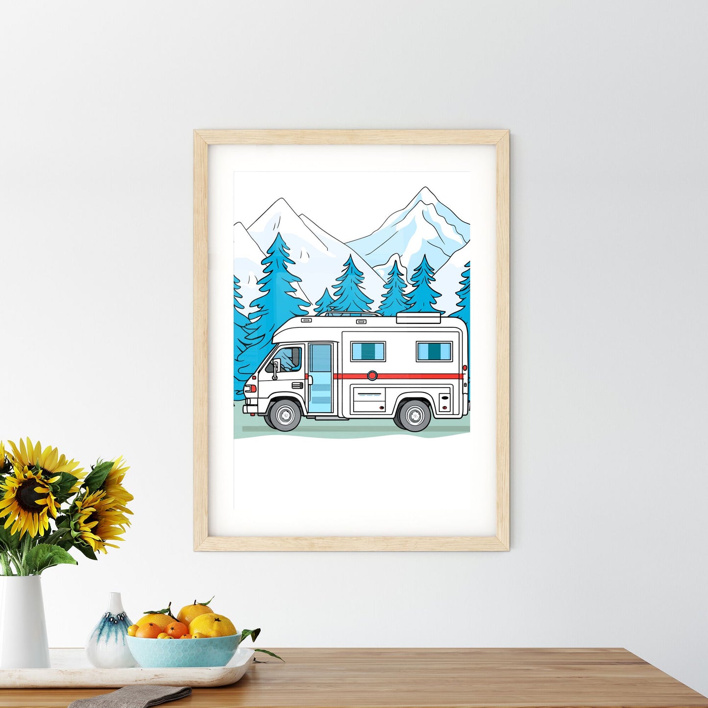 Ambulance Mini Bus Vector Illustration - A Cartoon Of A Camper Van Default Title