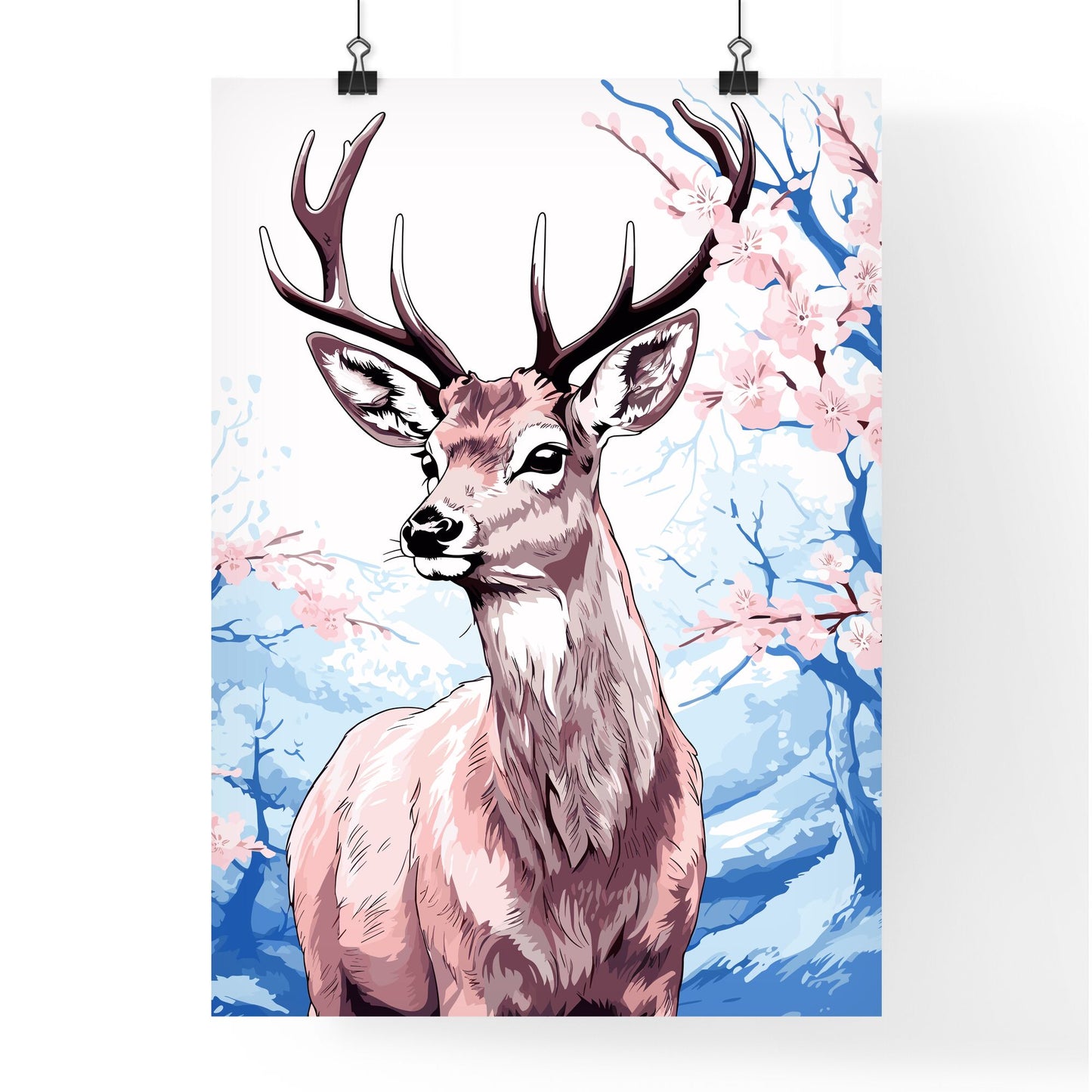 Beautiful Deer - A Deer With Antlers And Flowers Default Title