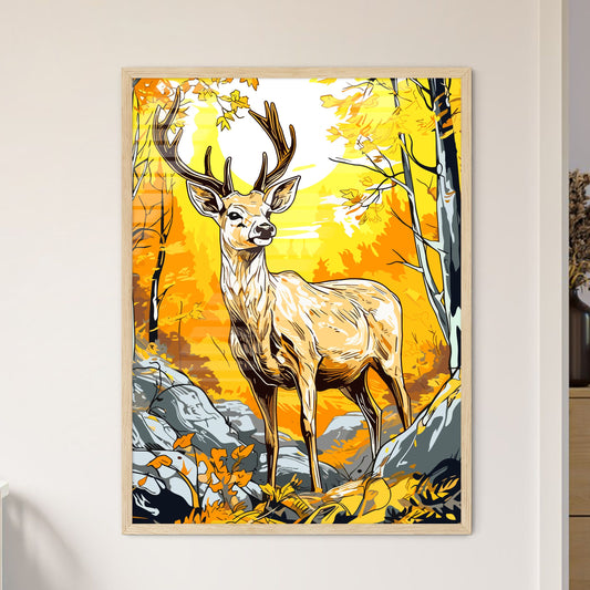 Beautiful Deer - A Deer With Antlers Standing In The Woods Default Title