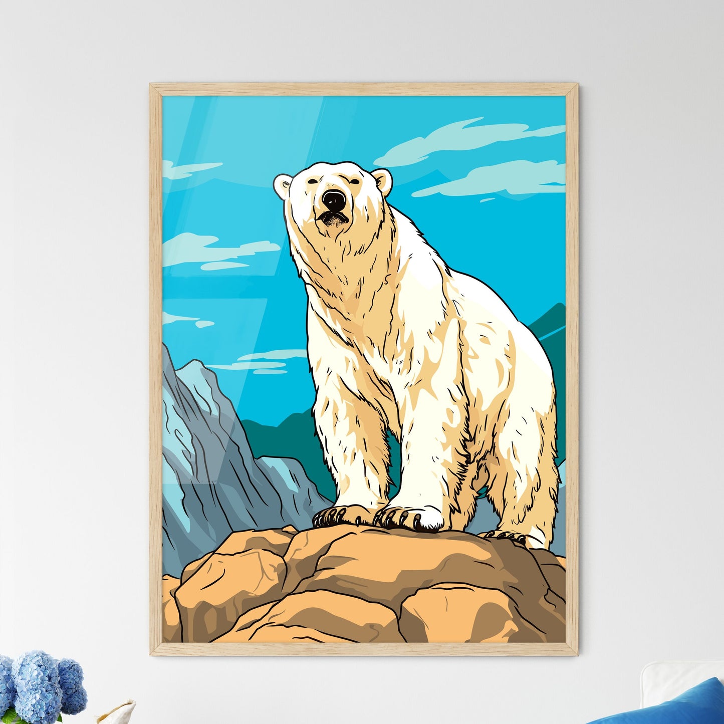 Polar Bear On The Canadian Arctic Tundra - A Polar Bear Standing On A Rock Default Title