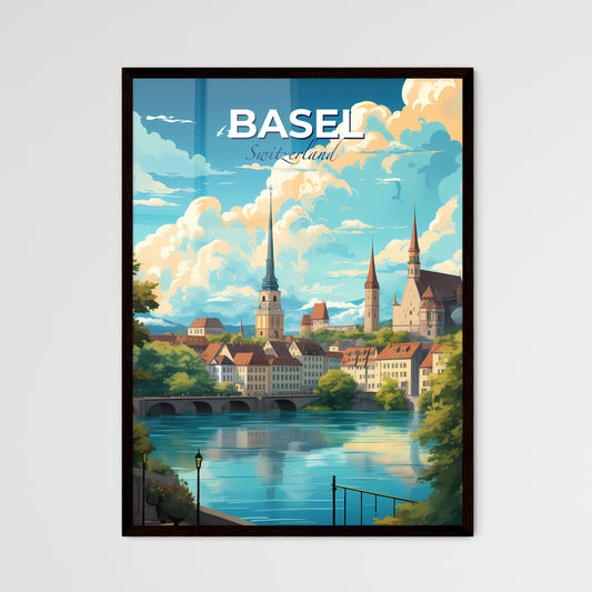 Basel Switzerland Skyline - A City With A Bridge And Trees - Customizable Travel Gift Default Title