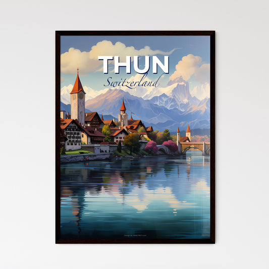 Thun Switzerland Skyline - A Town Next To A River - Customizable Travel Gift Default Title