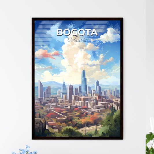 Bogota Columbia Skyline - A City Landscape With Trees And Buildings - Customizable Travel Gift Default Title