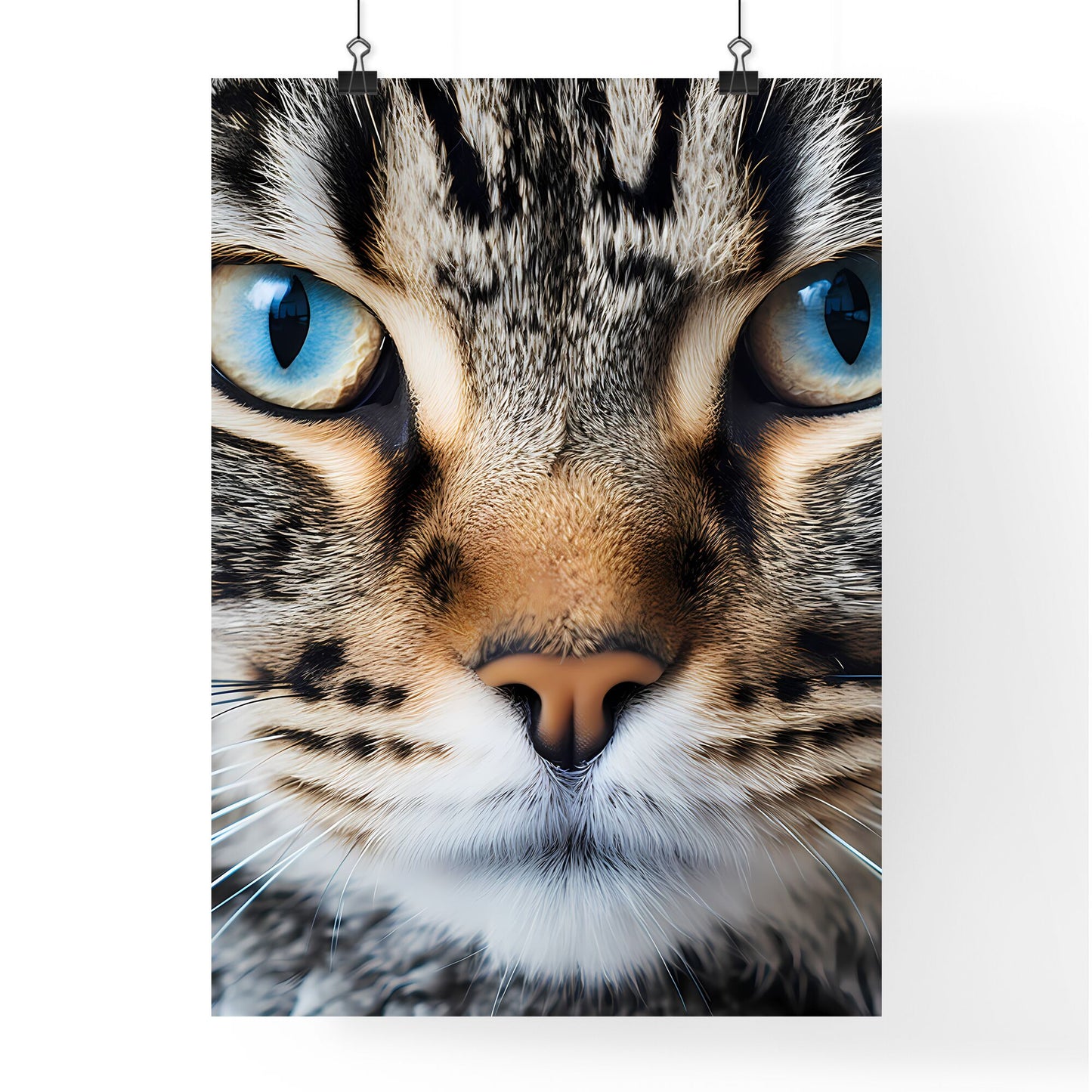 A Poster of A cat with one eye - Close Up Of A Cat'S Face Default Title