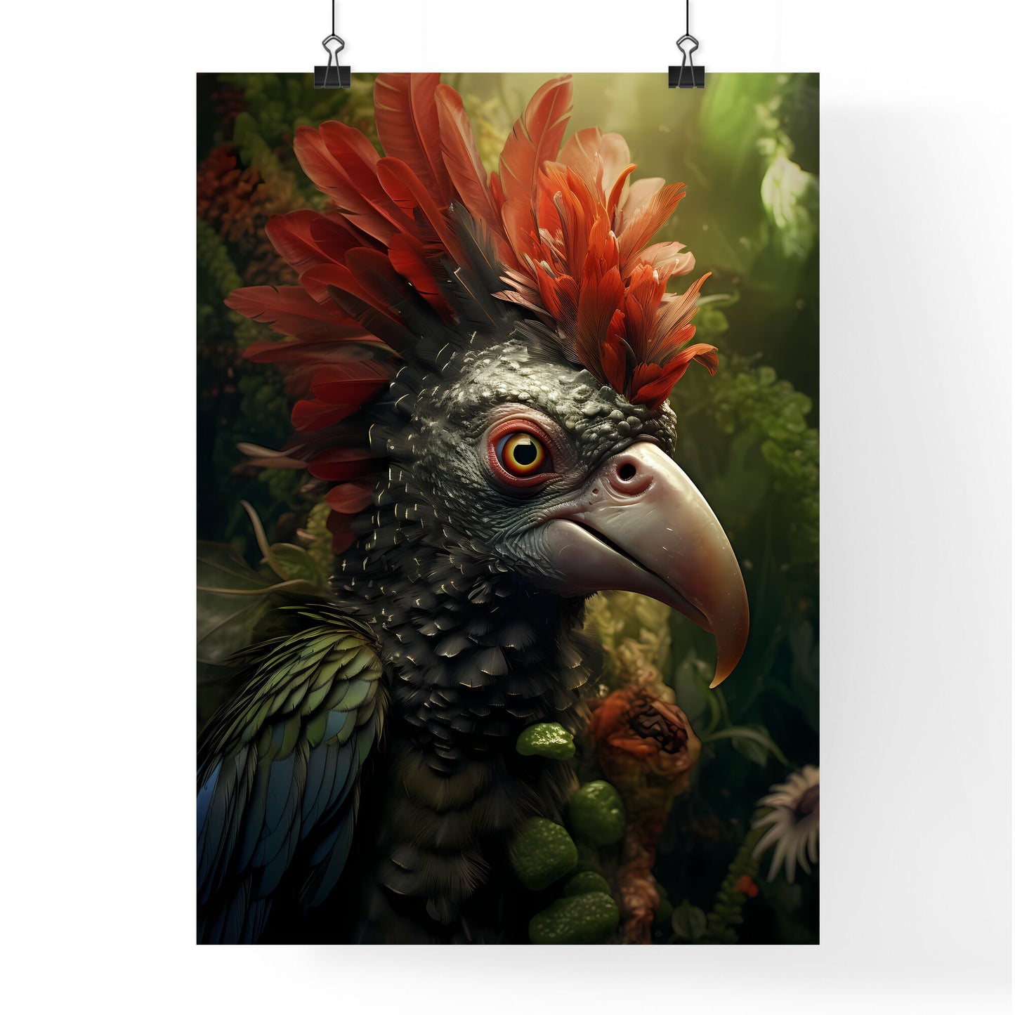 A Poster of A peculiar animal named Surson - A Bird With Red Feathers Default Title
