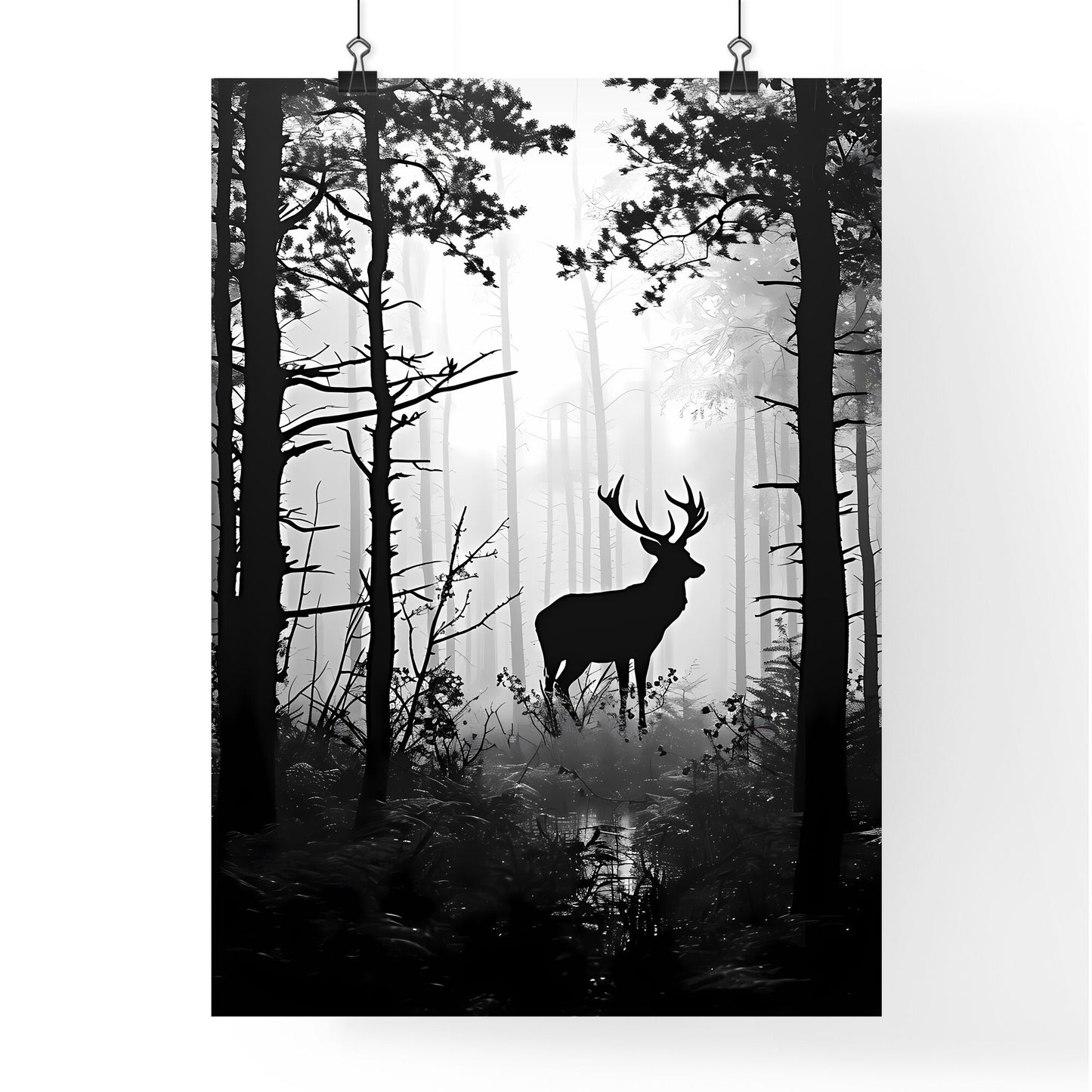 A Poster of deer in the woods - A Deer In A Forest Default Title